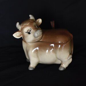 Otagiri 1981 Cow Shaped Porcelain Condiment Holder - Japan